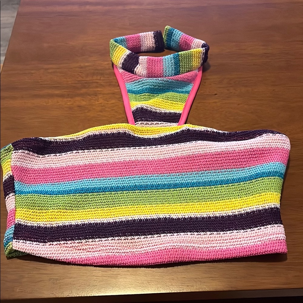 SHEIN Pink and Blue Knit Top